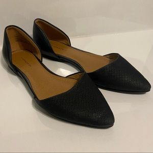 14th & Union, Hadley d'Orsay Black Pointed Flats, Size: 6